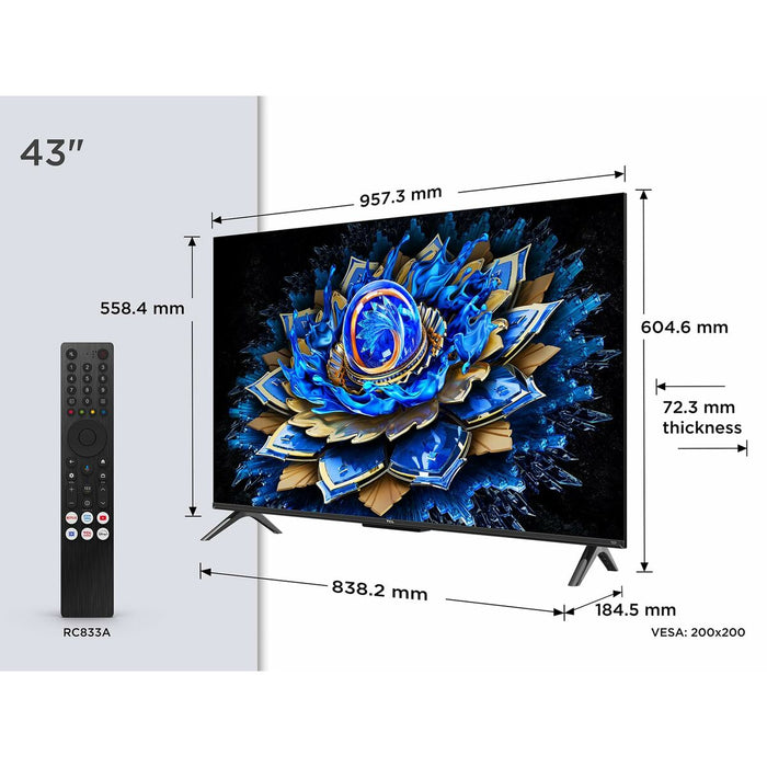 Смарт телевизор TCL 4K Ultra HD 43" QLED
