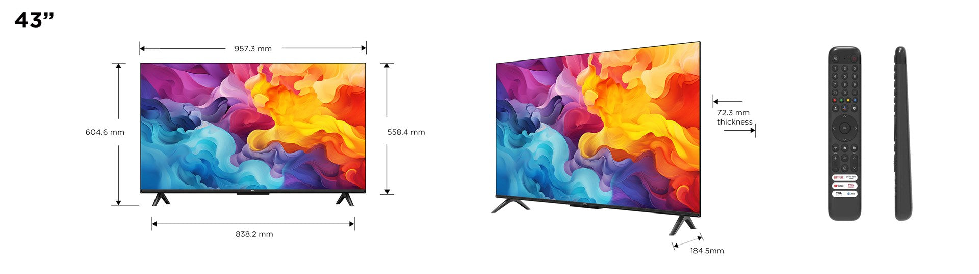 Смарт телевизор TCL 43P655 43" 4K Ultra HD LED HDR D-LED
