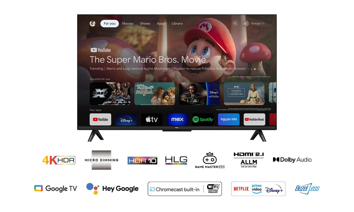 Смарт телевизор TCL 43P655 43" 4K Ultra HD LED HDR D-LED