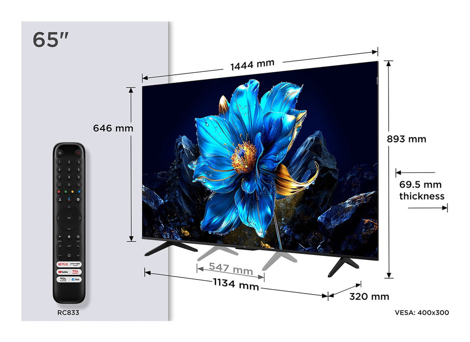 Смарт телевизор TCL 65P7K 65" 4K Ultra HD HDR QLED