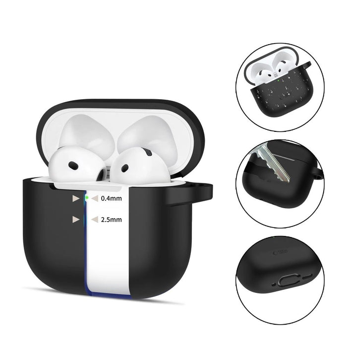 Силиконов калъф Tech-Protect за AirPods 4 - черен