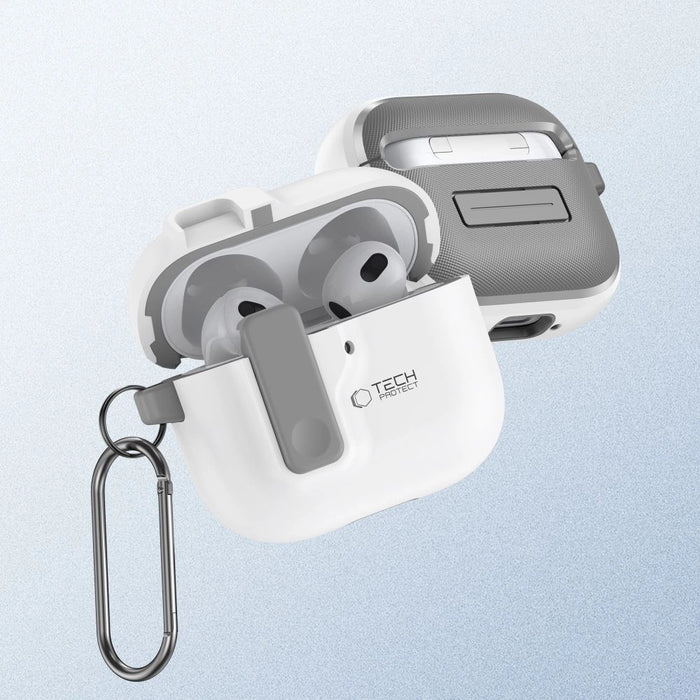 Тънък калъф Tech-Protect за AirPods 4 - бял