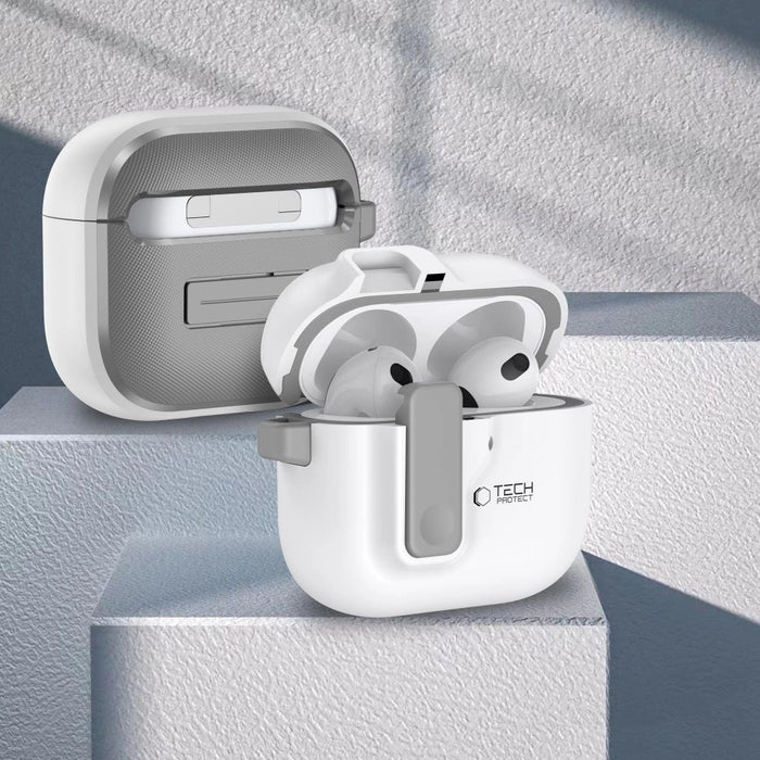 Тънък калъф Tech-Protect за AirPods 4 - бял