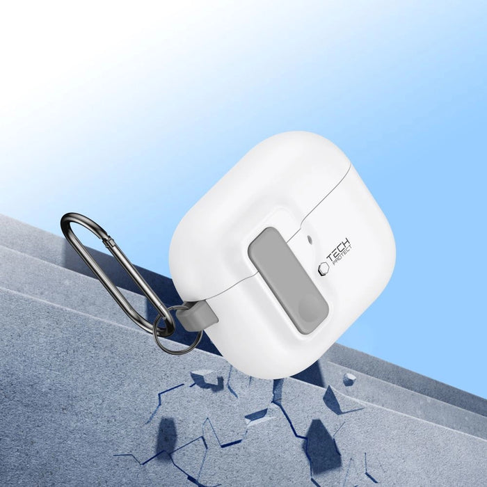 Тънък калъф Tech-Protect за AirPods 4 - бял