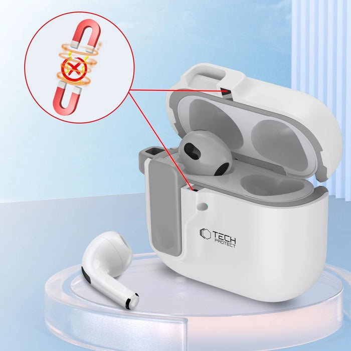 Тънък калъф Tech-Protect за AirPods 4 - бял