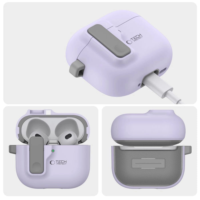 Тънък калъф Tech-Protect за AirPods 4 - лилав