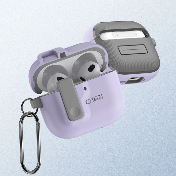 Тънък калъф Tech-Protect за AirPods 4 - лилав