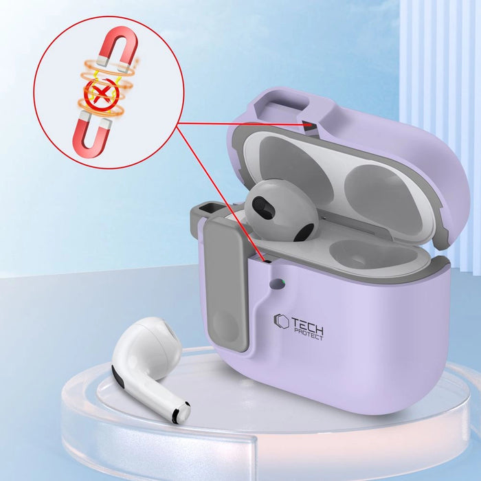 Тънък калъф Tech-Protect за AirPods 4 - лилав