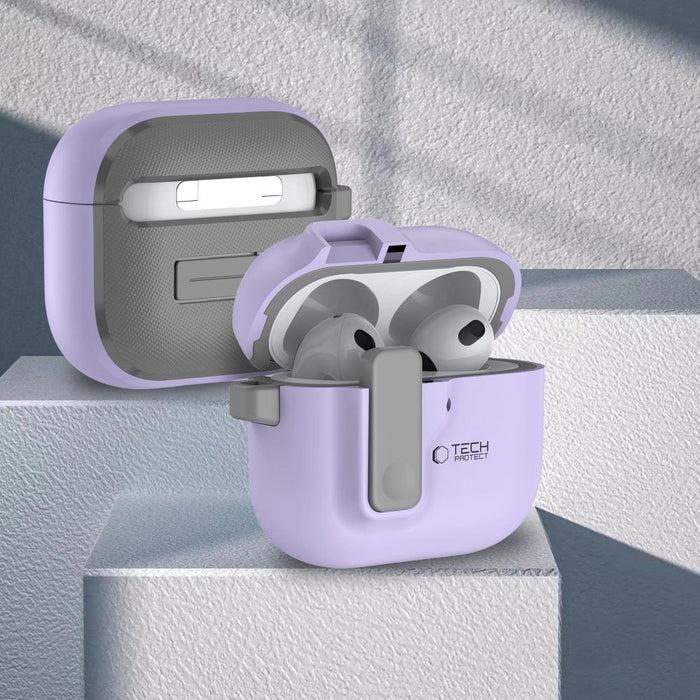 Тънък калъф Tech-Protect за AirPods 4 - лилав