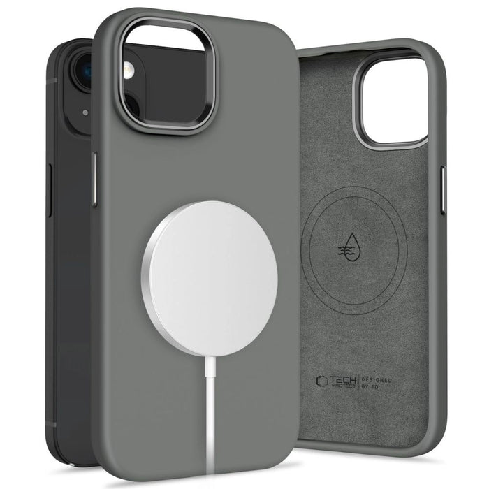 Силиконов PU калъф Tech-Protect MagSafe за iPhone 14 - сив