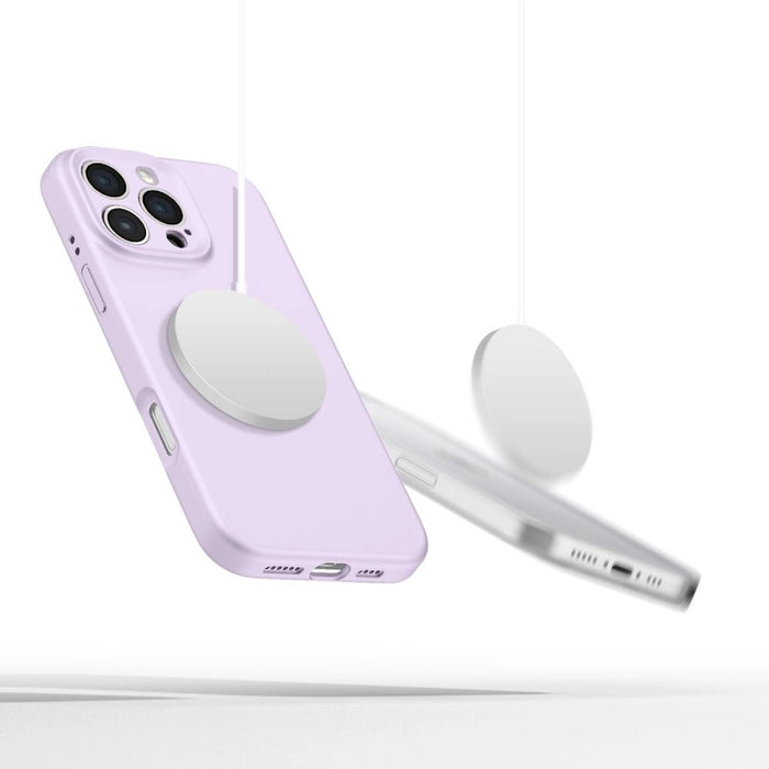 Течен силиконов калъф MagSafe Tech-Protect за iPhone 16 Pro Max - лилав