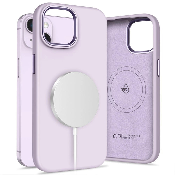 Силиконов калъф Pure Magsafe за iPhone 14 Tech-Protect - лилав