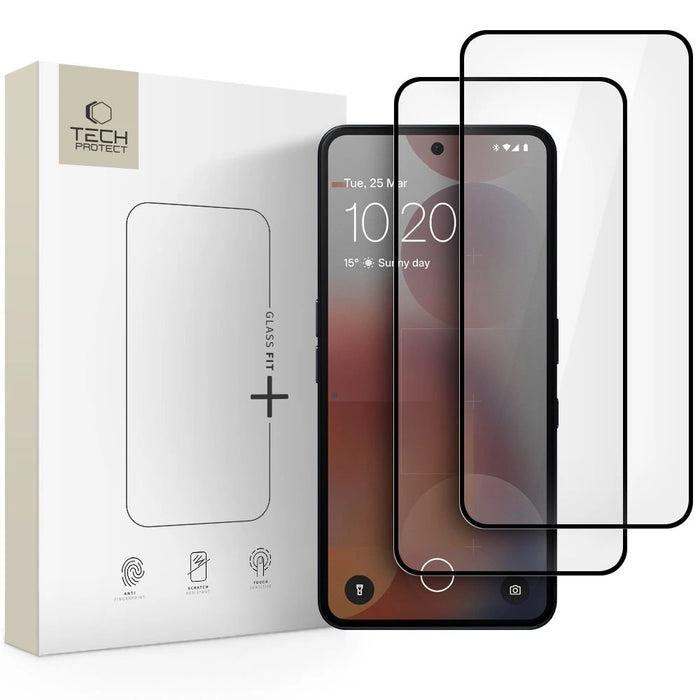 Tech-Protect Glass Fit+ 2 пакета закалено стъкло за Nothing Phone 3A / 3A Pro - черно