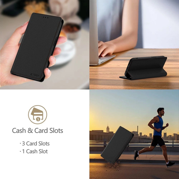 TECH-PROTECT WALLET RS IPHONE 16E BLACK/RED Калъф Tech-Protect Wallet за iPhone 16e - черен