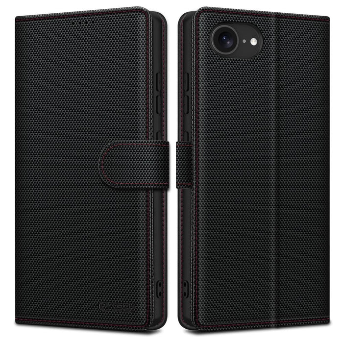 TECH-PROTECT WALLET RS IPHONE 16E BLACK/RED Калъф Tech-Protect Wallet за iPhone 16e - черен