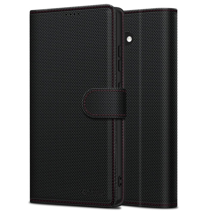TECH-PROTECT WALLET RS IPHONE 16E BLACK/RED Калъф Tech-Protect Wallet за iPhone 16e - черен