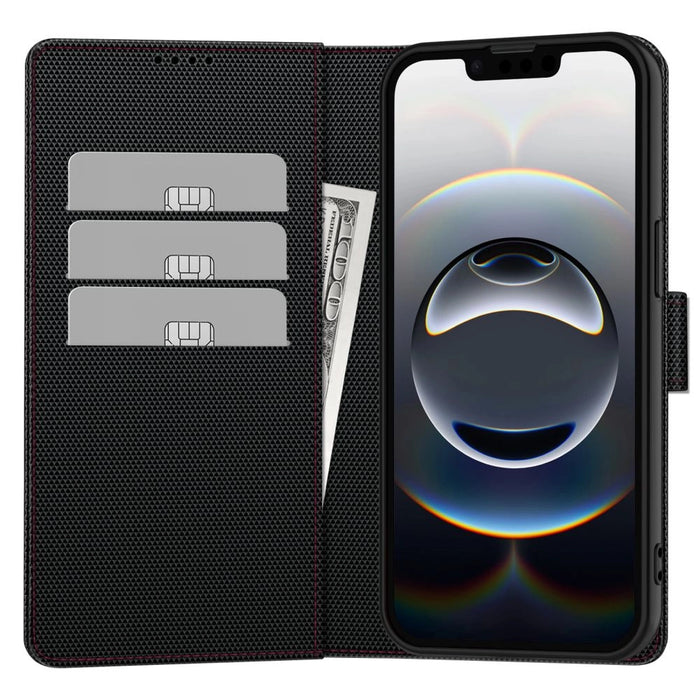 TECH-PROTECT WALLET RS IPHONE 16E BLACK/RED Калъф Tech-Protect Wallet за iPhone 16e - черен