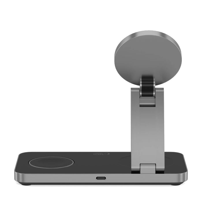 Tech-Protect QI15W-A47 MagSafe 3in1 индуктивно зарядно устройство + USB-C кабел - черно
