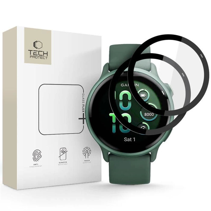 Tech-Protect Glass Flex+ 2-pack хибридно стъкло за Garmin Vivoactive 6 - черно