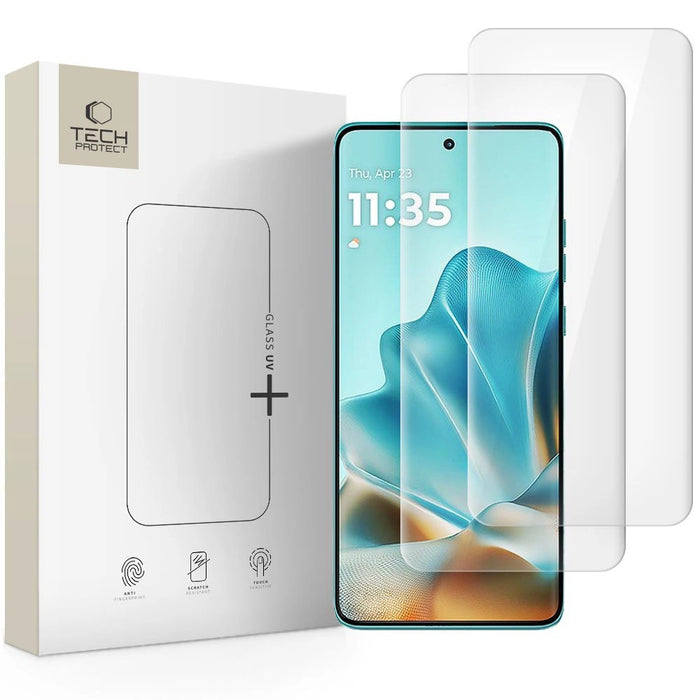 Tech-Protect Glass UV+ 2 пакета закалено стъкло за Motorola Edge 60 Fusion - прозрачно