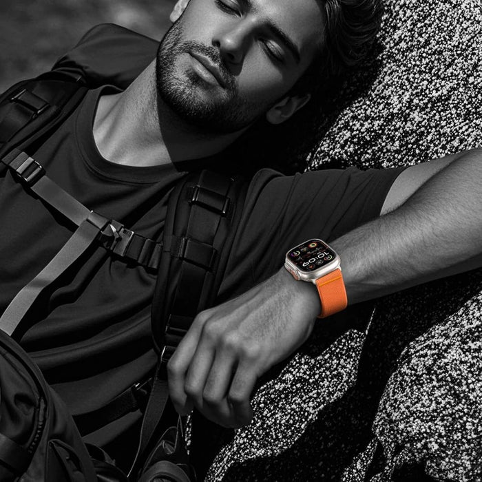 Tech-Protect найлонова закопчалка за Apple Watch 44/45/46/49 мм - оранжев