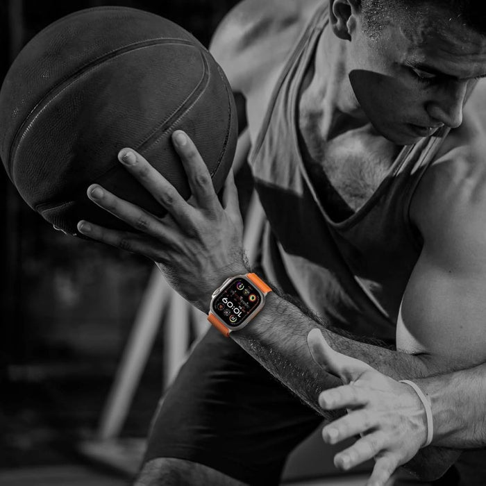 Tech-Protect найлонова закопчалка за Apple Watch 44/45/46/49 мм - оранжев