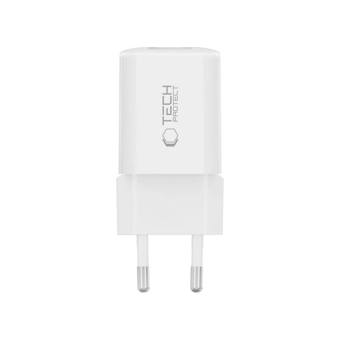 Tech-Protect NCM33W 2-port PD33W/QC3.0 зарядно за стена - бяло