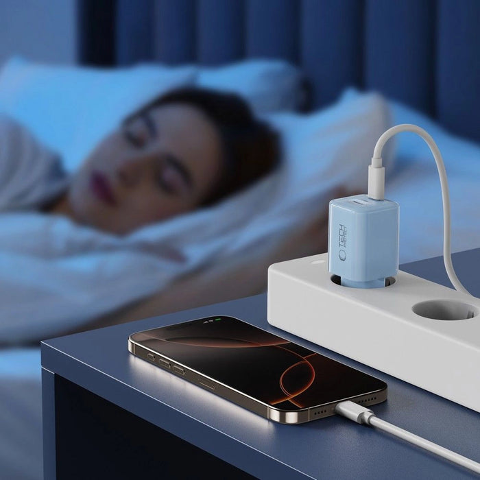 Tech-Protect NCM33W 2-port PD33W/QC3.0 зарядно за стена - синьо