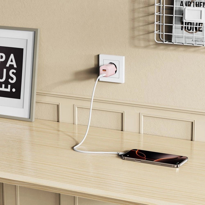 Tech-Protect NCM33W 2-port PD33W/QC3.0 зарядно за стена - розово