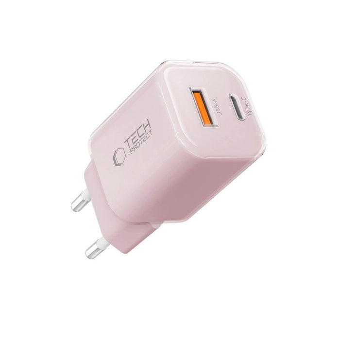 Tech-Protect NCM33W 2-port PD33W/QC3.0 зарядно за стена - розово