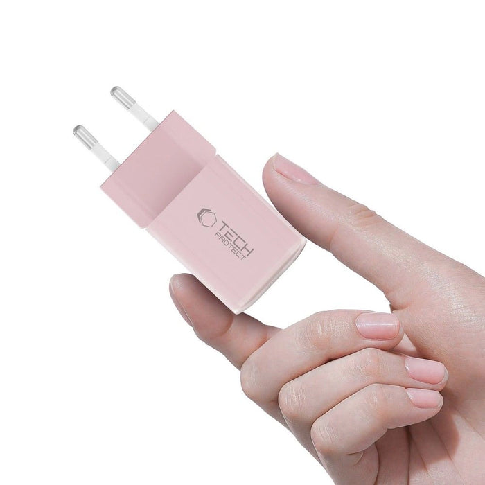 Tech-Protect NCM33W 2-port PD33W/QC3.0 зарядно за стена - розово