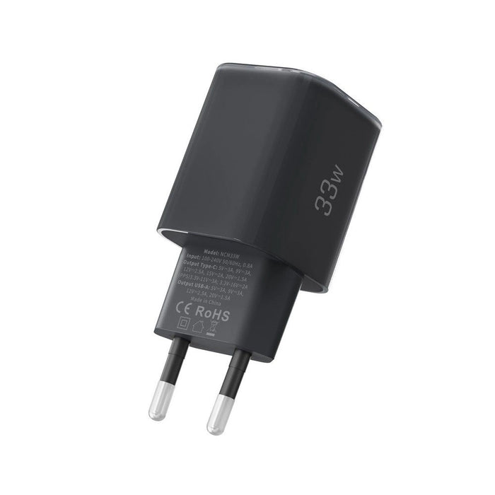 Tech-Protect NCM33W 2-port PD33W/QC3.0 зарядно за стена - черно