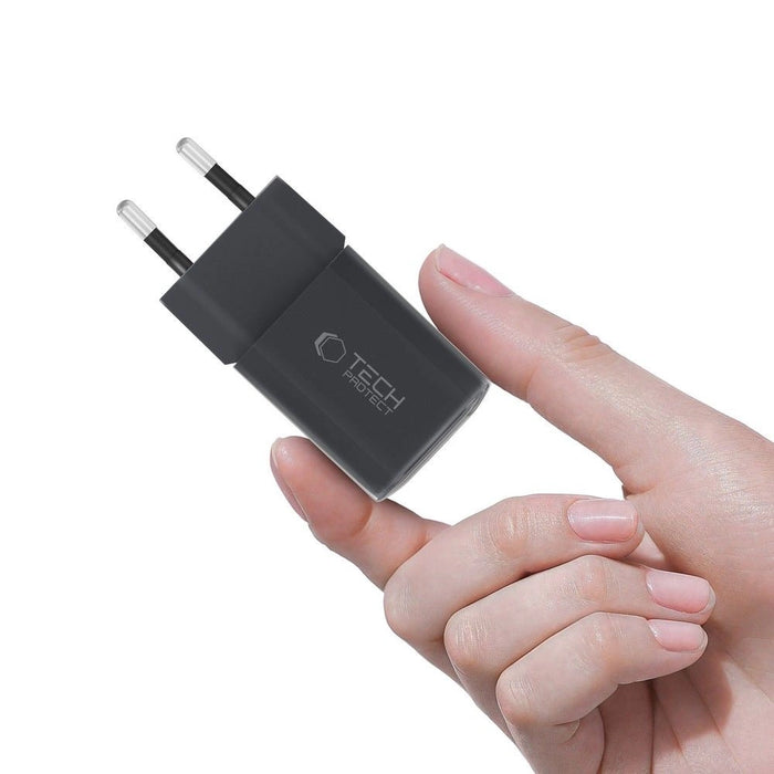 Tech-Protect NCM33W 2-port PD33W/QC3.0 зарядно за стена - черно