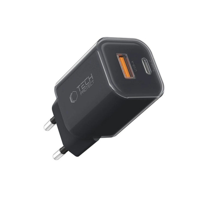 Tech-Protect NCM33W 2-port PD33W/QC3.0 зарядно за стена - черно