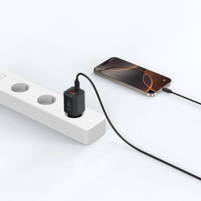 Tech-Protect NCM33W 2-port PD33W/QC3.0 зарядно за стена - черно