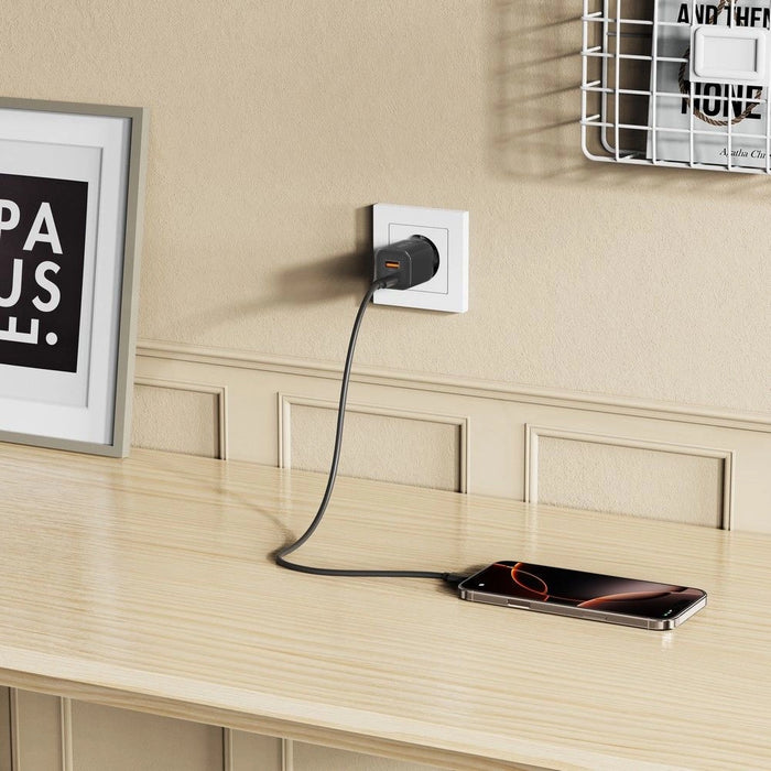 Tech-Protect NCM33W 2-port PD33W/QC3.0 зарядно за стена - черно