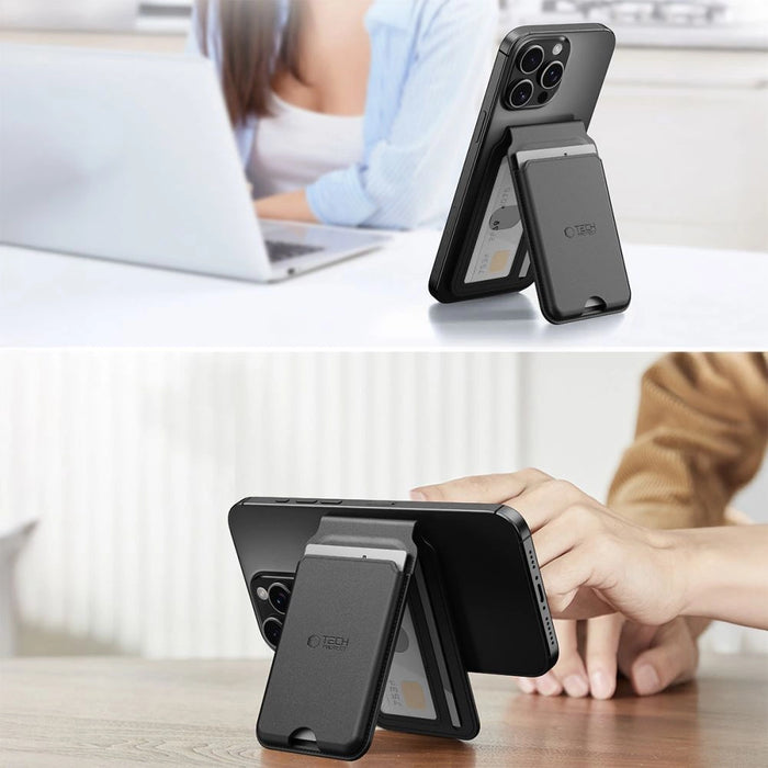 Tech-Protect MagWallet Stand MagSafe Universal Case - черен