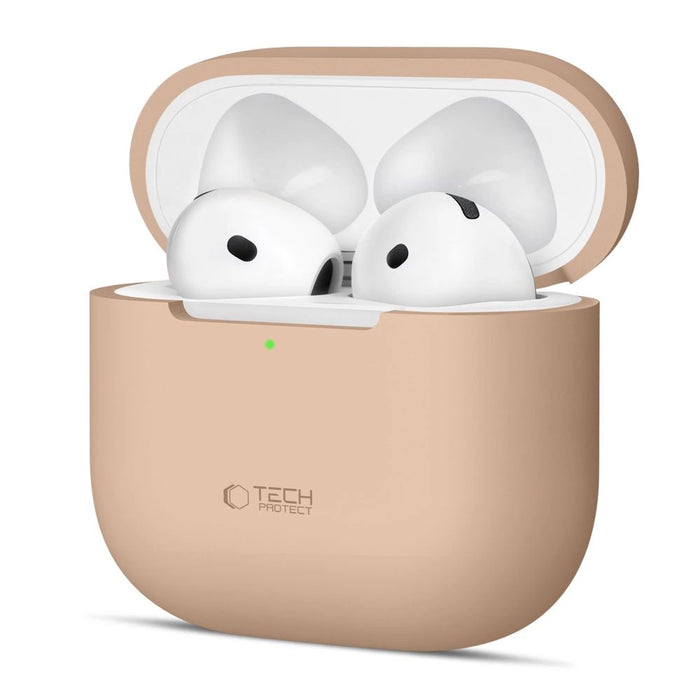 Силиконов калъф Tech-Protect за Apple AirPods 4 - бежов