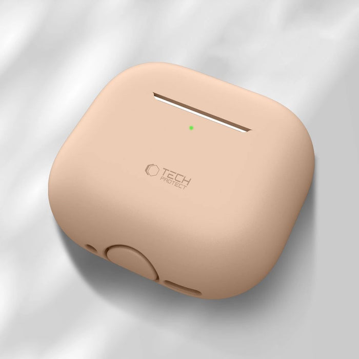 Силиконов калъф Tech-Protect за Apple AirPods 4 - бежов