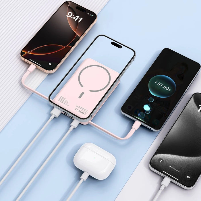 Преносима батерия Powerbank Tech-Protect PB31 LifeMag MagSafe 10000 mAh - розов