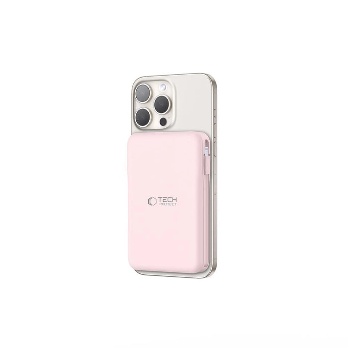 Преносима батерия Powerbank Tech-Protect PB31 LifeMag MagSafe 10000 mAh - розов