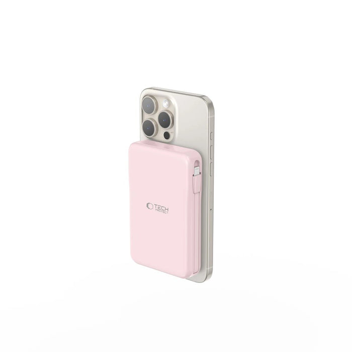 Преносима батерия Powerbank Tech-Protect PB31 LifeMag MagSafe 10000 mAh - розов