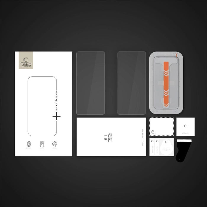 Закалено стъкло Tech-Protect Quick Set+ за Samsung Galaxy S25 - прозрачно