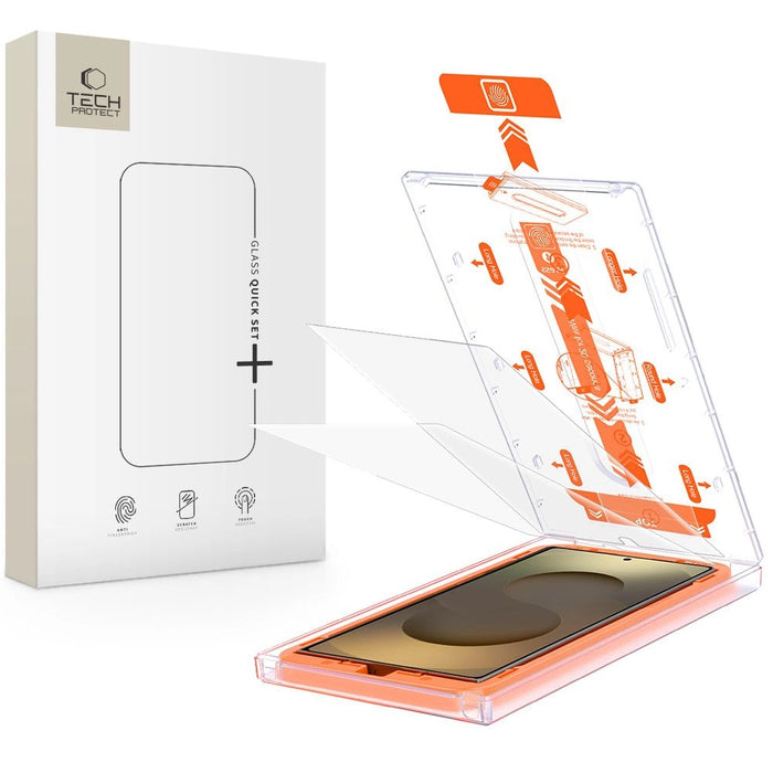 Закалено стъкло Tech-Protect Quick Set+ за Samsung Galaxy S25 Ultra - прозрачно