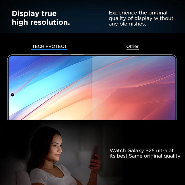 Закалено стъкло Tech-Protect Quick Set+ за Samsung Galaxy S25 Ultra - прозрачно