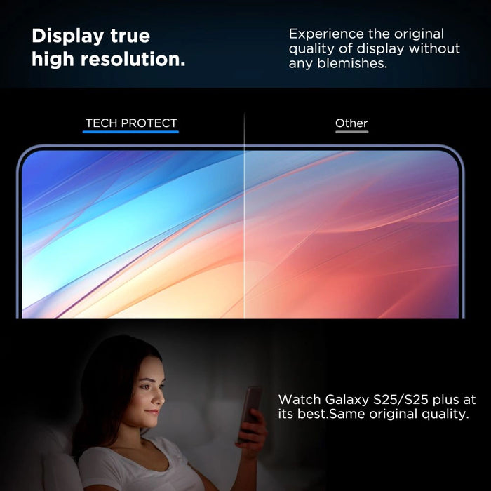 Закалено стъкло Tech-Protect Quick Set+ за Samsung Galaxy S25+ - прозрачно