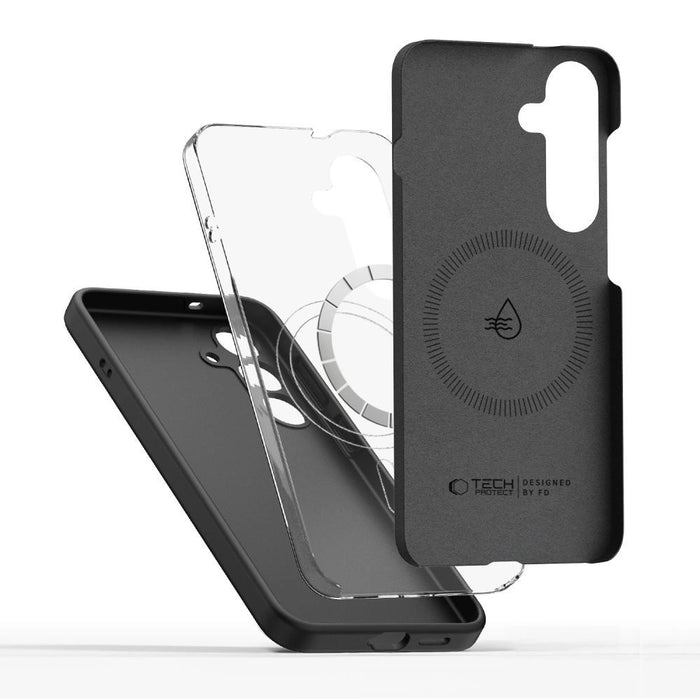 Tech-Protect Liquid Silicone MagSafe калъф за Samsung Galaxy S25 Edge - черен