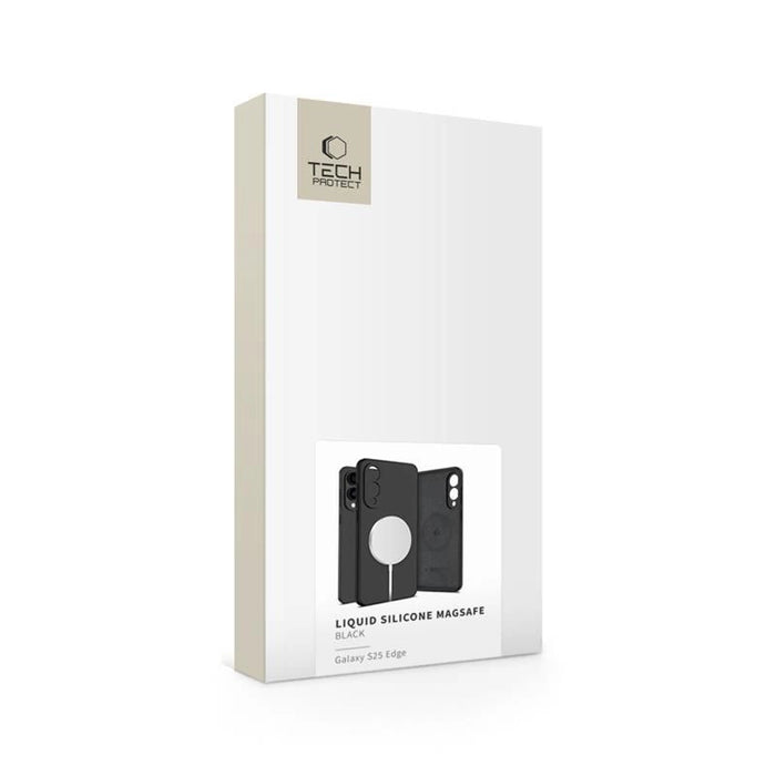 Tech-Protect Liquid Silicone MagSafe калъф за Samsung Galaxy S25 Edge - черен