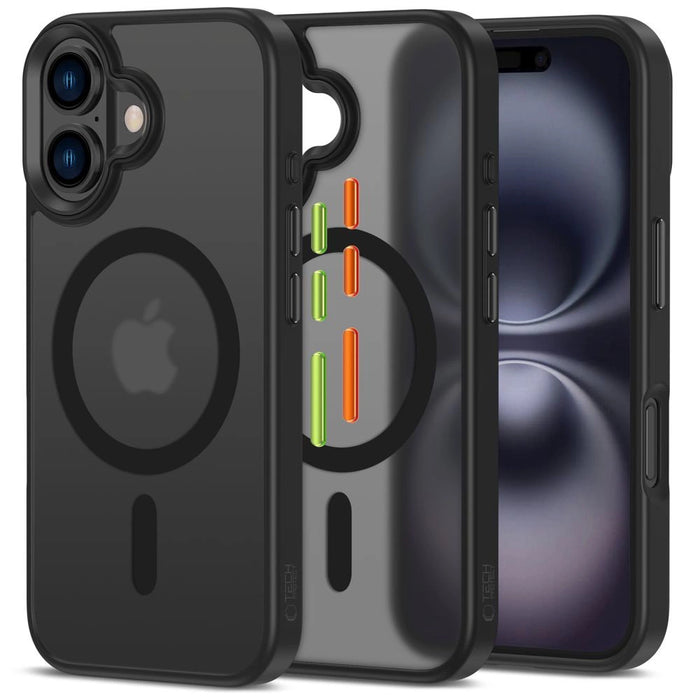 Tech-Protect MagMat Magsafe 3 комплекта калъф за iPhone 16 - черен мат
