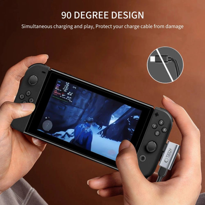 Tech-Protect Ultraboost AA01 USB-C ъглов адаптер - сив